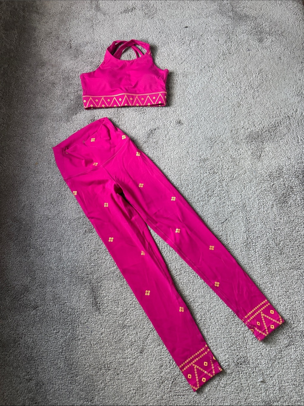HoliChic Yoga Pink Prana Sculpt Fit Sports Bra & Legging Set SIZE XS